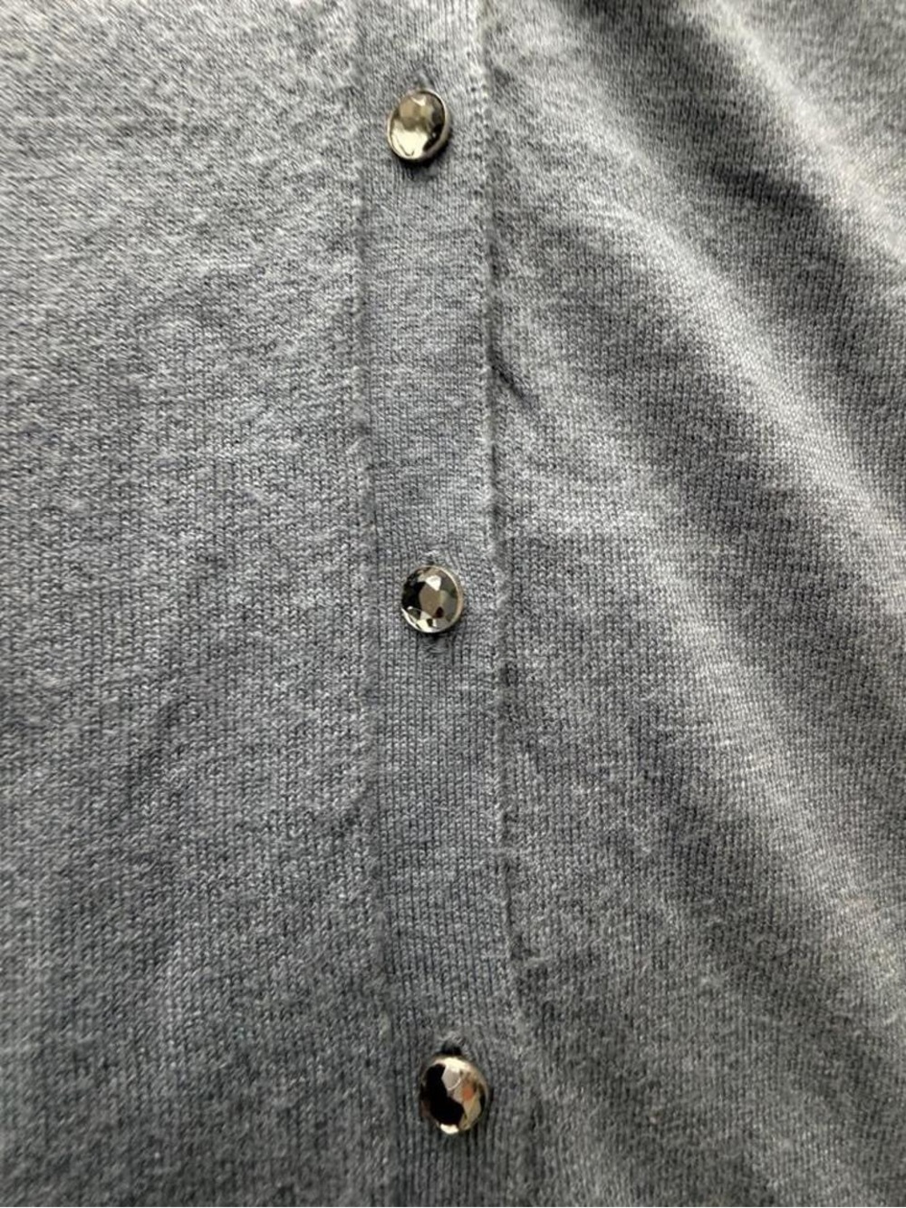 Ann Taylor XL Merino Wool Cardigan Sweater Blue Jeweled Button Classic Preppy - Picture 4 of 10